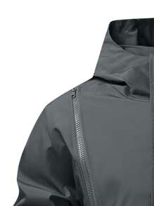 Manfinity Homme 男士纯色长袖拉链立领休闲连帽夹克，秋季