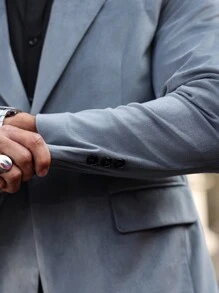 Manfinity Bizformal Men's Solid Color Jacket And Pants Suit Set