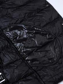 SHEIN Essnce Plus Size Women's Autumn And Winter Down& Feathers Fall/Winter - Black and White - View 11