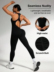 Easithlete 女士时尚弹力无缝镂空运动紧身裤