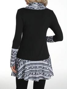 EMERY ROSE Camiseta de mujer con estampado gráfico y patchwork, camisetas gráficas casuales y minimalistas para uso diario
