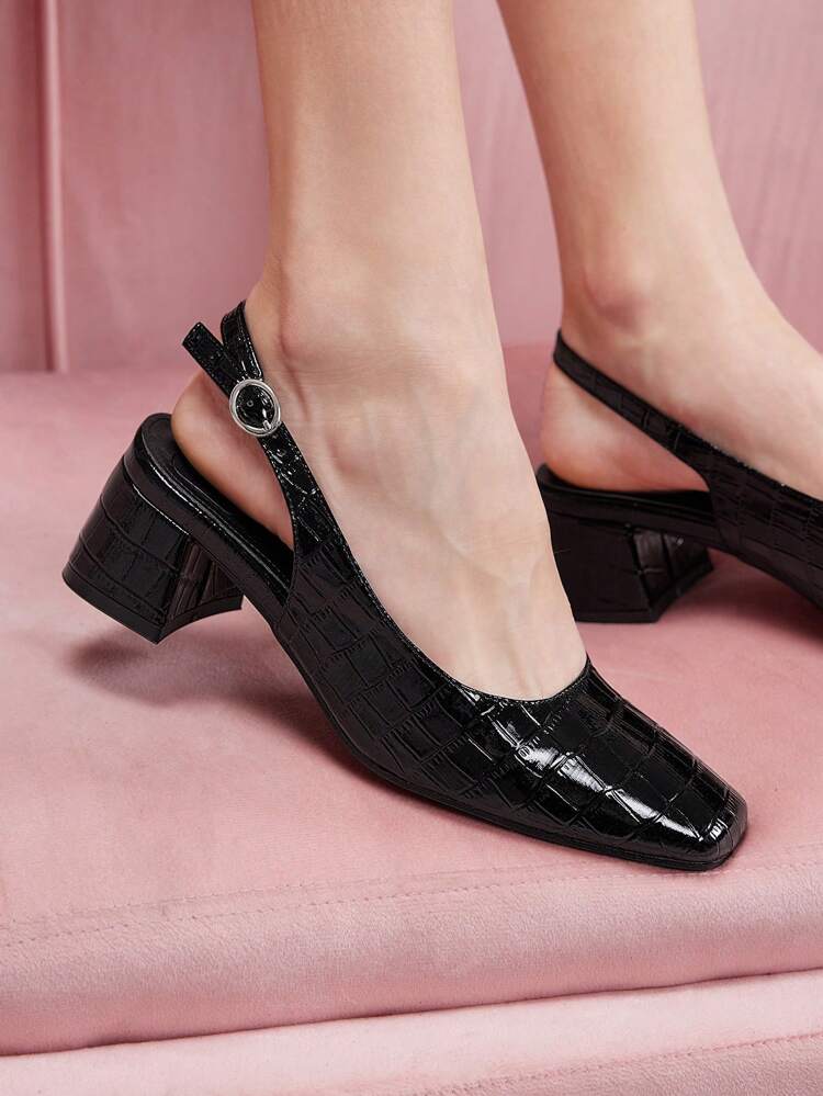 CUCCOO DOLLMOD Women's Fashion Black Stone Texture Backstrap Classic Flats Casual Commuting, Dating, Party, Shopping, School Spring Shoes Spring Break Easter For Christmas Spring Shoes