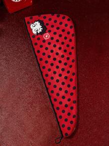 Betty Boop x SHEIN 复古卡通人物波点嘴唇亲吻印花吹风帽，礼品，适用于家居浴室装饰，夏季使用，可作吹风毛巾，送礼佳品，适合派对、节日、情人节等场合。