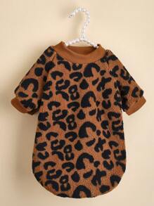 PETSIN 1pc Leopard Print Pet Sweatshirt, Warm And Cozy For Cats And Dogs In Autumn/Winter - Multicolor - View 2