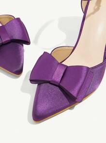 CUCCOO CHICEST 尖头细高跟优雅百搭女士高跟鞋，适合圣诞节和新年假期氛围秋冬季 - 紫色 - 查看 3