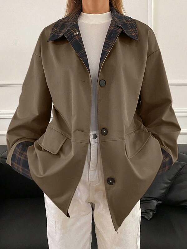 DAZY New Autumn Women Patchwork Regular Casual Jacket