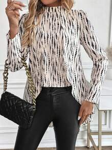 SHEIN Clasi Women's Elegant Satin Overlay Loose Long Sleeve Shirt