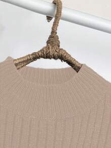 Vestido de suéter de talla grande, unicolor, hombros caídos, informal, para otoño/invierno