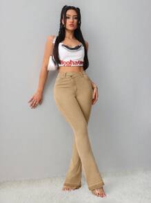 SHEIN Tall Women's Jeans Sexy Low Rise Skinny Stretch Flared Jeans