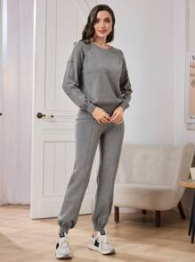 Mulvari Set de 2 piezas con parte superior informal + pantalones para mujer