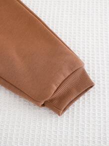 Cozy Pixies 2 Pieces Set: Baby Boys Plaid Fleece Crew Neck Sweatshirt And Pants, Warm Casual Outfit For Winter, Christmas, New Year, Indoor & Outdoor Wear , Fall Clothes