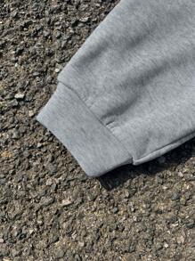 SHEIN 2pcs Tween Boys' Loose Fit Colorblock Hooded Sweatshirt & Jogger Pants Set - Multicolor - View 3