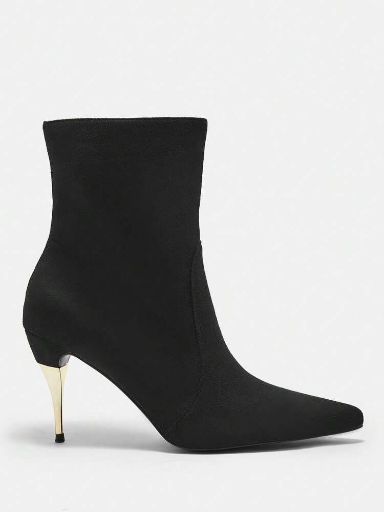 CUCCOO BIZCHIC Bottes noires à talon haut mode à bout pointu pour femmes, idéales pour la Saint-Valentin