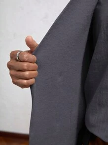 AKNOTIC Business Casual Men's Loose Fit V-Neck Knit Casual Sleeveless Vest, Suitable For Everyday Wear, For Fall Winter - Dark Grey - View 7