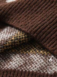 Claim Dot Men's Simple Fashionable Casual Sweater, Daily Wear - Brown - View 4