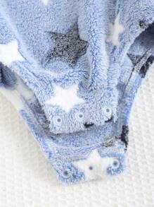 Cozy Pixies Body dla chłopca z wzorem gwiazdek, termiczne, z grubym okrągłym dekoltem i długim rękawem, codzienne, ciepłe, uniwersalne, odpowiednie na każdą okazję, do noszenia wewnątrz i na zewnątrz, na Nowy Rok, Boże Narodzenie i inne okazje zimą