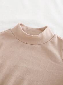 Cozy Pixies 3pcs/Set Baby Girl Solid Color Knitted Soft Mock Neck Sweater, Plaid Skirt And Sleeveless Furry Vest, Warm And Versatile For Winter, Suitable For Casual, Indoor, Holiday, Christmas, New Year Occasions - Multicolor - View 6