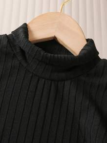 Bộ áo cổ cao màu đen và chân váy in họa tiết cây khô cho bé gái mùa xuân/thu, thích hợp mặc ngoài trời - Nhiều màu - Xem 7