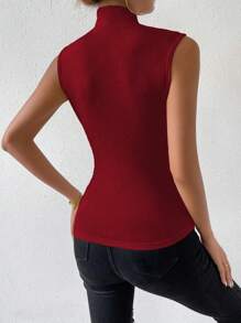 RosyDaze Camiseta ajustada minimalista y casual de color liso con pliegues envolventes para ropa de Año Nuevo