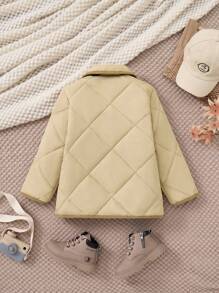 PrepCrw Áo khoác cotton tay dài cổ đứng dệt kaki cỡ lớn cho bé trai, đơn hàng khuy, mùa thu/đông - Màu Khaki - Xem 2