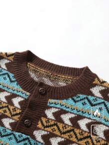 Claim Dot Men's Simple Fashionable Casual Sweater, Daily Wear - Brown - View 5