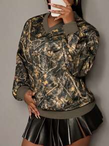 Slaydiva 2024 Autumn Winter New V-Neck Long Sleeve Casual Basic Sports Streetwear Sweatshirt For Women - B - Multicolor - View 3