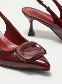 CUCCOO BIZCHIC Women's Red Pointed Toe High Heel Pumps, Stilettos Vintage Style Comfortable And Versatile New Arrival Spring Shoes Spring Break Easter - Red - View 10