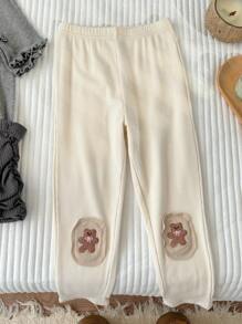 DAZY Young Girl' Minimalist Pattern Leggings, Casual Daily Wear