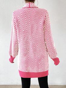 Chiquease Women Casual Striped Cardigan, Minimalist & Fashionable For Daily Wear Fall Cloth For Women