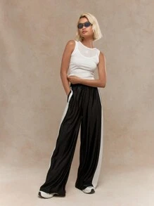 MISSGUIDED Embroidered Logo Sheer Double Layered Tank Top - White - View 3