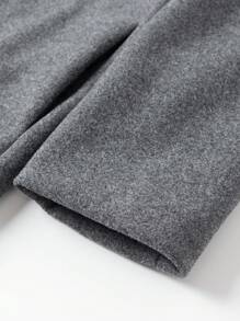 Manfinity Mode Men's Long Sleeve Casual Solid Color Overcoat For Autumn/Winter