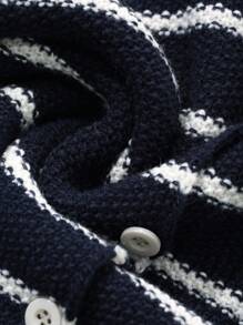 Dazy-Less Cárdigan casual de mujer con bloques de color y rayas, ropa de otoño para trabajo y casual de negocios