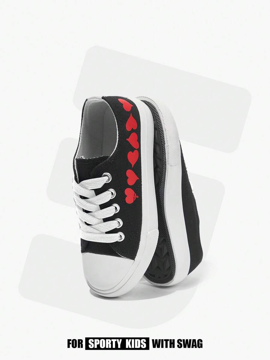 Fashion Versatile Spring/Summer Casual High Top Vulcanized Canvas Shoes For Children Back-To-School Season - Black - View 1