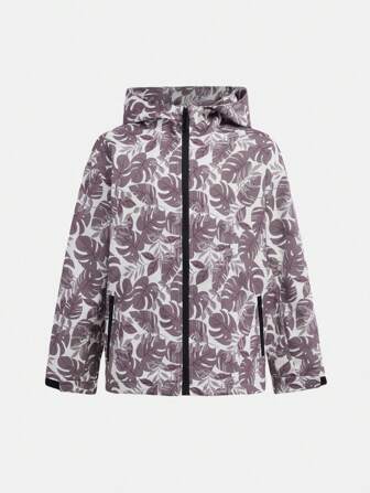 SHEIN Girls Hooded Lightweight Water-Resistant Sporty Casual Jacket For Outdoor, Simple & Fashionable
