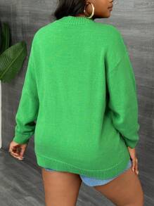 Slaydiva Basic Contrast Color Fit Long Sleeve Knit Cardigan For Women, Plus Size, Casual & Home Wear, Autumn/Winter