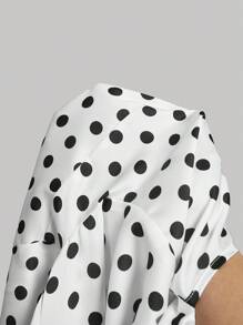 SHEIN MOD Plus Size Vintage Romantic Cute Bowknot Blouse For Women, Suitable For Commuting, Casual, Modern Urban, Elegant Party
