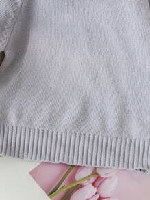 Tween Girl 宽松立领毛衣，浅灰色百搭款式，百搭柔软面料，秋冬季必备