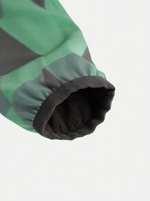 SHEIN Tween Boy 休闲几何与字母印花插肩袖拉链运动夹克 - 彩色 - 查看 5