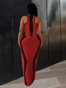 Maweii Plus Size Minimalist Casual Sweater Dress For Everyday Wear - Multicolor - View 2