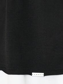 SUMWON Áo Crop Top Boxy Fit Có In Hình Đồ Họa Số - màu đen - Xem 4