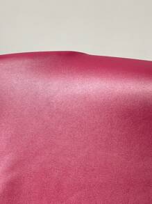 SHEIN Privé 大码女式优雅时尚简约性感拉链前开衩下摆仿皮裙适合派对、秋冬季 - 酒紅色 - 查看 7