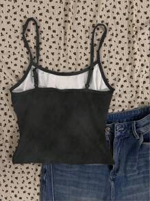 Attitoon Áo ba lỗ hở lưng họa tiết trái tim cổ điển đơn giản dành cho nữ, thích hợp cho mùa hè - trắng - Xem 2