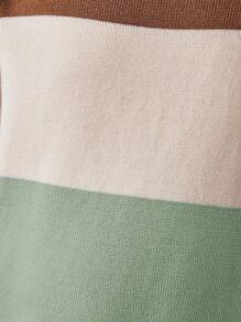 Cozy Pixies 年轻男孩休闲百搭圆领拼色长袖套头衫