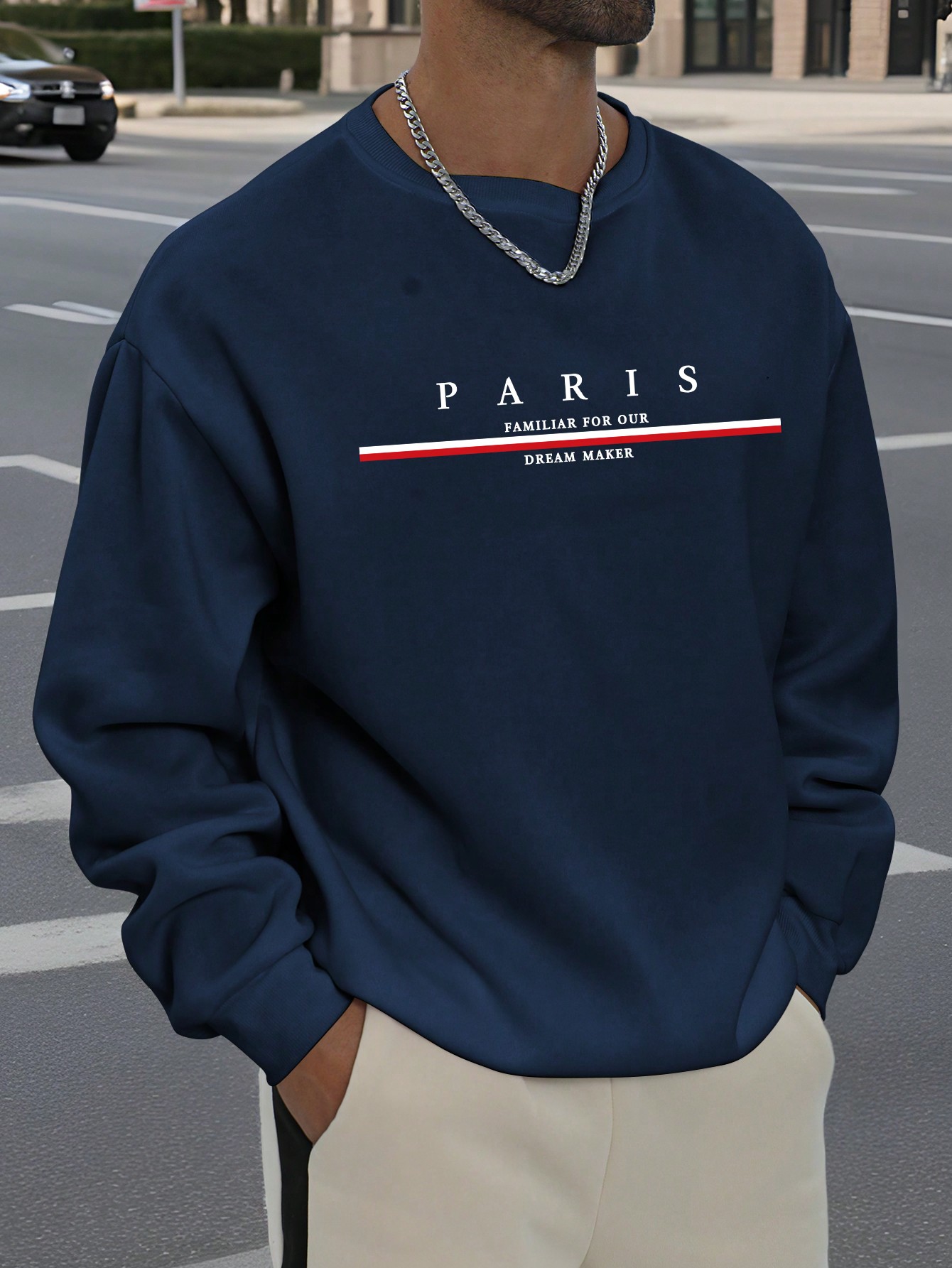 Manfinity Dauomo Plus Size Men Letter Printed Long Sleeve Casual Pullover Hoodie, Autumn/Winter