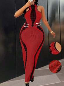 Maweii Plus Size Minimalist Casual Sweater Dress For Everyday Wear - Multicolor - View 7