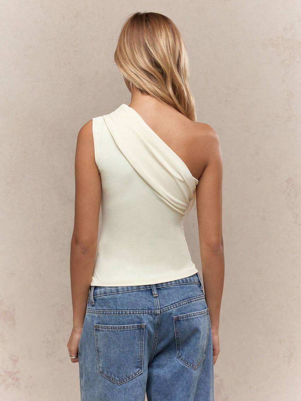 MISSGUIDED Music Festival Jersey Asymmetric One Shoulder Ruched Sleeveless Top