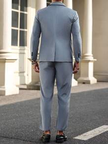 Manfinity Bizformal Men's Solid Color Jacket And Pants Suit Set