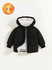 Baby Girls Casual Zip Up Light Weight Puffer Down Teddy Lined Warm Windproof Hooded Pink Winter Coat
