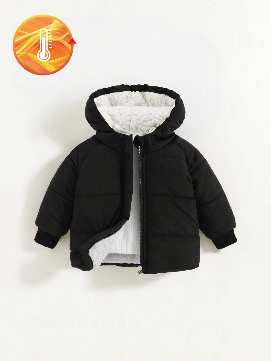 Baby Girls Casual Zip Up Light Weight Puffer Down Teddy Lined Warm Windproof Hooded Pink Winter Coat