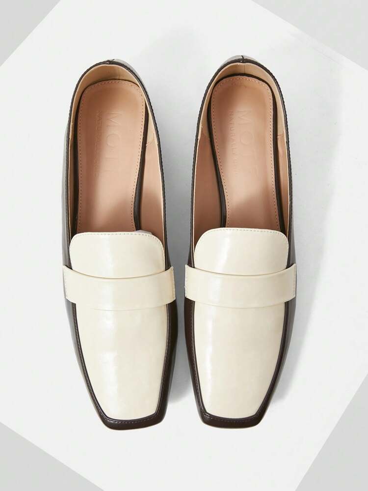 WOMEN SQUARE TOE LOW BLOCK HEEL VINTAGE SIMPLE FLATS, FOR VALENTINE'S DAY